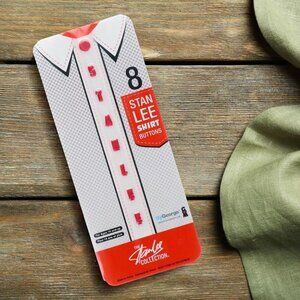 Marvel Stan Lee Red Shirt Buttons Set